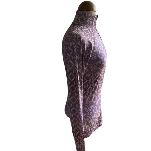 Nike Pro Women's Track Jacket S Half Zip Athletic Purple Pink Geo Thumb Holes - Picture 14 of 15